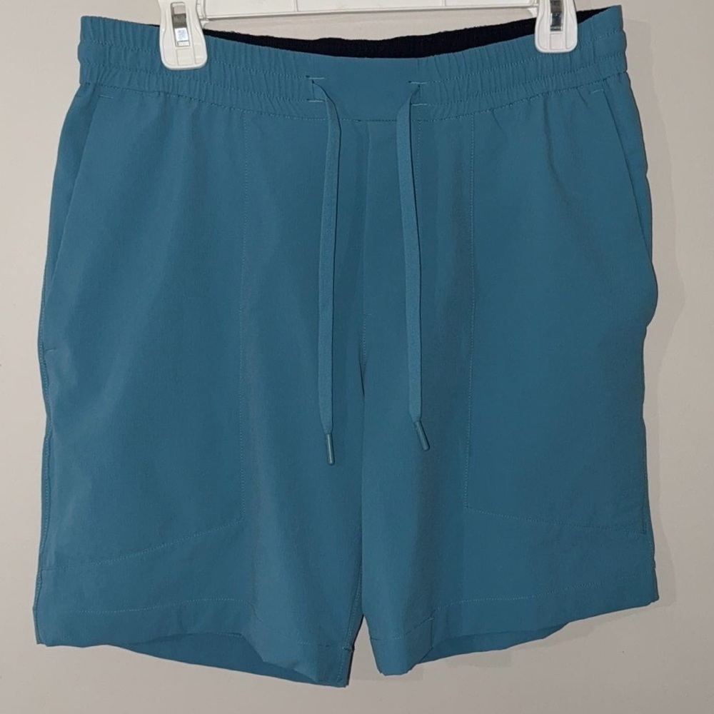 Lululemon Bowline Short 8” blue mens medium teal drawstring pocket